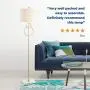 JONATHAN Y JYL1097A Haines 60'' Modern Circle Marble/Metal LED Floor Lamp Classic,Glam,Transitional for Bedrooms, Living Room, Office, Reading, Gold Leaf/White