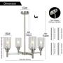 4 Light VINLUZ Modern Chandelier Brushed Nickel Pendant Lighting Clear Glass Shades Contemporary Ceiling Light Fixtures for Dining Room Kitchen Living Room 4 Light VINLUZ Modern Chandelier Brushed Nickel Pendant Lighting Clear Glass Shades Contemporary Ceiling Light Fixtures for Dining Room Kitchen Living Room