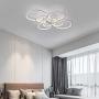 Ganeed Modern LED Flush Mount Lighting Fixture,Dimmable 8-Head Close to Ceiling Light Acrylic Chandeliers for Bedroom Living Room Dining Room Kitchen Office(120W/3000-6500K)