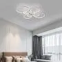 Ganeed Modern LED Flush Mount Lighting Fixture,Dimmable 8-Head Close to Ceiling Light Acrylic Chandeliers for Bedroom Living Room Dining Room Kitchen Office(120W/3000-6500K)