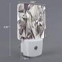 Set of 2 Led Night Lights, Glitter 3D Abstract Diamond Crystal Clear Texture Print Auto Dusk-to-Dawn Sensor Night Lamp Plug-in Home Decorative for Adult