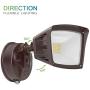 JJC Security Lights Outdoor Flood Light LED Dusk to Dawn Photocell Sensor Waterproof 28W(250W Equiv.)5000K-Daylight 3400LM DLC Certified&ETL-Listed Brown