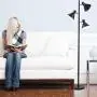 Dorm 3 Light Floor Lamp with 3 Adjustable Reading Room Lights by Lightaccents - Tree Style Standing Lamp with Adjustable Lights - Floor Standing Pole Light - Living Room Lamp (Black) Dorm 3 Light Floor Lamp with 3 Adjustable Reading Room Lights by Lightaccents - Tree Style Standing Lamp with Adjustable Lights - Floor Standing Pole Light - Living Room Lamp (Black)
