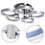 TFCFL Crystal Pendant Ceiling Light Fixture Flush Mount Crystal Ceiling Light Flush Mounted Chandelier 5 Rings LED Integrated Lamp for Dining Room Living Room Bedroom