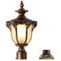 LONEDRUID Outdoor Post Light Fixture Bronze Retro Exterior Pole Lantern with 3 inch Pier Mount Base for Garden Patio Pathway, UL Listed