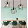 Deformable Globe Pendant Light Fixture 2 Pack, DIY Multi Shapes Chandelier Light Fixture, Farmhouse Black Metal Wire Cage Hanging Light for Dining Room Kitchen Island Living Room Hallway Entryway