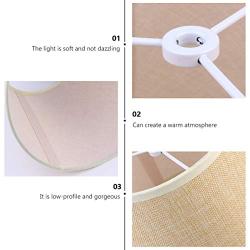 Minkissy 2pcs Fabric Lamp Shade Burlap Clip On Chandelier Lamp Shades Linen Lampshade for Table Chandelier Wall Lamp Living Room Bedroom