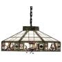 CraftThink Pendant Lighting LED Chandelier Light Antique Tiffany Art 18''W Geometric Shade Stained Glass with Poker Pattern 2 lights Hanging Light for Dining Living Cafe Room Restaurant - TYP A (Typ D)