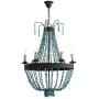 American Retro Turquoise Chandelier for Living Room,5 Light Creative Antique Metal Pendant Lighting Fixture,Staircase Decor E12 Candle Hanging Light American Retro Turquoise Chandelier for Living Room,5 Light Creative Antique Metal Pendant Lighting Fixture,Staircase Decor E12 Candle Hanging Light
