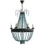 American Retro Turquoise Chandelier for Living Room,5 Light Creative Antique Metal Pendant Lighting Fixture,Staircase Decor E12 Candle Hanging Light