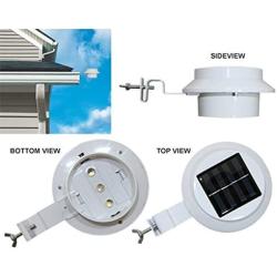 8 Pack Deal - FALOVE Outdoor Solar Gutter LED Lights - White Sun Power Smart Solar Gutter Night Utility Security Light