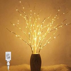 Twinkle Star 150 LED Lighted White Birch Branches 3 Pack Artificial Branches Plug in for Indoor Outdoor Christmas Wedding Party Home Decoration (Vase Excluded)