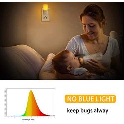 LOHAS Amber Night Light, Dimmable Plug in LED, Yellow Night Light with Dusk to Dawn Sensor, Kids Night Lights for Bedroom, 5-80LM Sleep Aid No Blue Light for Nursery, Hallway, Kitchen, Stairway, 2Pack