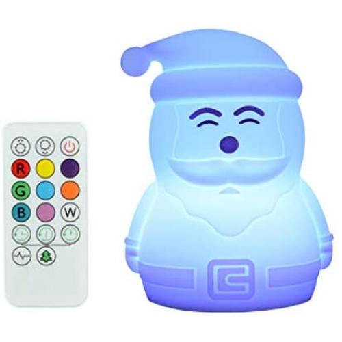 PACEFIC Soft Santa LED Night Light for Kids Teen Girls Children Squishy Nightlight Silicone Toys for Baby Nursery and Bedroom Lamp for Good Sleep