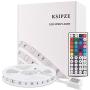 Ksipze Led Strip Lights 16ft RGB Color Changing with 44 Keys Remote and 12V Power Supply for Bedroom Kitchen Home Decoration