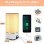 Table Bedside Lamp Touch Sensor - Dimmable USB Charging Port Warm Light LED Color Changing RGB Night Lamp for Bedrooms Office Hallways