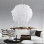 Feather Ceiling Pendant Light Shade Simple Nordic-Style Modern Sweet Romantic Chandelier Global Lampshade Floor Lamp Droplight for Living Room Bedroom Dining Room