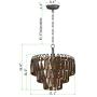 Q&S Crystal Chandelier Lighting, Modern Chrome Chandeliers, K9 Crystal Smoky+Clear, 4 Lights Pendant Light Ceiling Light Fixture For Dining Room, Living Room, Kitchen Island,W17.1''.