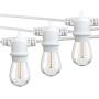 FMART 25ft LED Outdoor String Lights, Waterproof 8 E26 Sockets and 9 S14 Edison Vintage Bulbs(1 Spare), ETL Approved, 2700K Warm White LED Light String for Patio Wedding (White)