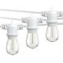 FMART 25ft LED Outdoor String Lights, Waterproof 8 E26 Sockets and 9 S14 Edison Vintage Bulbs(1 Spare), ETL Approved, 2700K Warm White LED Light String for Patio Wedding (White)