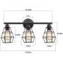 KOONTING 3-Light Industrial Bathroom Vanity Light, Metal Wire Cage Wall Sconce, Vintage Edison Wall Lamp Light Fixture for Bathroom, Dressing Table, Mirror Cabinets, Vanity Table.