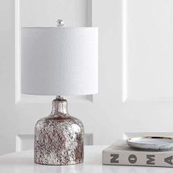 JONATHAN Y JYL1036B Gemma 19'' Glass Bell LED Lamp Coastal,for Bedroom, Living Room, Office, College Dorm, Coffee Table, Bookcase, Chrome