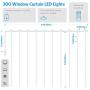 AMIR Upgraded Window Curtain String Lights, Sound Activated Function Can Sync with Any Voice, 9.8 FT 300 LED USB Powered Room Decor Lights, Wedding Party Birthday Christmas Halloween Decorations