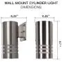 Outdoor Wall Sconce,Cylinder Wall Light with Stainless Steel 304 and Toughened Glass,Waterproof Up Down Light for Garden Patio Bedroom Living Room (Silver, 8.7'' Height,No Bulbs ) Outdoor Wall Sconce,Cylinder Wall Light with Stainless Steel 304 and Toughened Glass,Waterproof Up Down Light for Garden Patio Bedroom Living Room (Silver, 8.7'' Height,No Bulbs )