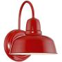Urban Barn Rustic Farmhouse Outdoor Wall Light Fixture Red Steel Gooseneck Arm 11 1/4'' for Exterior House Porch Patio - John Timberland