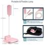 LED Rechargeable Desk Lamp, Yonnami 5-in-1 Multifunctional Desk Lamp with USB Charging Port & Pen Holder & Phone Holder, 3 Color Modes with Night Light for Dorm Bedroom Reading (Pink)