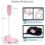 LED Rechargeable Desk Lamp, Yonnami 5-in-1 Multifunctional Desk Lamp with USB Charging Port & Pen Holder & Phone Holder, 3 Color Modes with Night Light for Dorm Bedroom Reading (Pink)