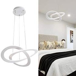 Larootsi Modern LED Pendant Light Irregular Ring Chandeliers 40W Dimmable 4000k with Adjustable Chain for Living Room Dining Room Bedroom Indoor Ceiling Light