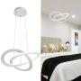 Larootsi Modern LED Pendant Light Irregular Ring Chandeliers 40W Dimmable 4000k with Adjustable Chain for Living Room Dining Room Bedroom Indoor Ceiling Light