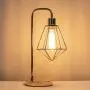 SOTTAE Industrial Gold Cage Table Lamp , cage Desk lamp Vintage Table Lamp Rustic Beside Lamp Rustic Desk Lamp Modern Table Lamp Metal Nightstand Lamp Bedside lamp for Bedroom,Living Room