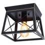 MSTAR Industrial Pendant Lighting Fixtures,Semi Flush Mount Close to Ceiling Light Mini Farmhouse Ceiling Lamp One-Light for Kitchen Island Dining Room Bedroom Foyer Hallway (1lt)