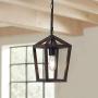 Farmhouse Lantern Pendant Light , 1-Light Retro Wood Chandelier for Kitchen Island and Dining Room. (Wood, 1-Light)