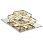 Xie Crystal LED Ceiling Light, 12 Inch Stainless Steel K9 Ceiling, No Opening Needed, Two-Story Square Pendant Lamp in Dining Room Living Room (36W / 6500K / Cold White) (Amber Warm White)