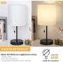 HAITRAL Small Table Lamps Set-Modern Desk Lamps with Pull Chain Switch,Small Lamps for Bedroom, Bedside, Living Room, Dorm, Teenager Room-White