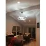Moooni Round Ring Crystal Chandelier Lighting LED Hanging Pendant Light for Dining Rooms Living Rooms (11.8-19.7 - 27.6 Inches) Chrome