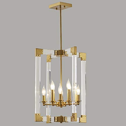 Hanging Pendant Light Fixture-8 Light Rectangle Clear Brass Modern Chandelier for Dining Room, Bedroom, Foyer and Entryway Hanging Pendant Light Fixture-8 Light Rectangle Clear Brass Modern Chandelier for Dining Room, Bedroom, Foyer and Entryway