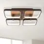 Leniure Coffee Square LED Light Ceiling Lamp Contemporary Chandelier Lighting Fixture 18'' Wide 18'' Deep 4'' High, Warm White 3000K
