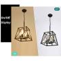 Trongee Farmhouse Pendant Lighting Fixture, Metal Frame Geometric Hanging Light for Kitchen Island, Dining Room, Bedroom, Living Room, Dining Room, , Loft, Restaurant, 4 Lights