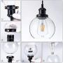 Larootsi Vintage Plug in Wall Lamp Industrial Wall Sconce Light Dimmable with Clear Glass Globe Adjustable Hanging for Indoor Lighting Living Room Dining Room Bedroom Hallway