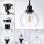 Larootsi Vintage Plug in Wall Lamp Industrial Wall Sconce Light Dimmable with Clear Glass Globe Adjustable Hanging for Indoor Lighting Living Room Dining Room Bedroom Hallway