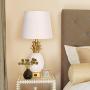 Bedside Touch Lamp with USB Charging Port, 3 Way Dimmable Modern Nightstand Lamp with White Lampshade Pineapple LED Touch Lamp for Living Room, Bedroom, Guest Room, Office, 6W LED Edison Bulb Included