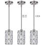 Doraimi 1 Light W4 3/4''H8 3/4'' Prism Crystal Pendant with Brushed Nickel (Set of 3) Classic for Bar, Dining Room, Corridor,Living Room. LED Bulb(not Include)
