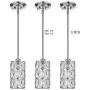 Doraimi 1 Light W4 3/4''H8 3/4'' Prism Crystal Pendant with Brushed Nickel (Set of 3) Classic for Bar, Dining Room, Corridor,Living Room. LED Bulb(not Include)