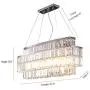 Moooni Modern Oval Rectangular Crystal Chandelier Ceiling Lighting Hanging Pendant Light Fixture for Dining Room Living Room L31.5'' x H12.8''