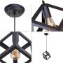 GEPOW Industrial Pendant Lighting for Kitchen Island, Geometric Modern Farmhouse Mini Cage Hanging Light Fixture for Foyer, Entryway, Dining & Living Room