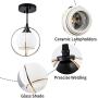 SOZOMO Industrial Modern Style 1-Light Pendant Mini Glass Shade with Cross Glod Metal Wire Pendant Light for Kitchen Island Bars Bedroom, Living Room, Dining Room Hotel Dining Room Light